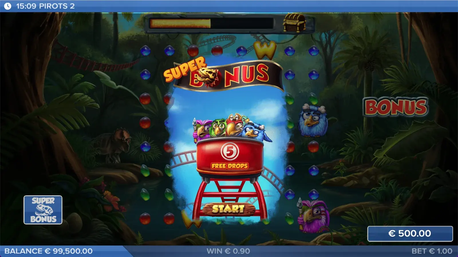 Modul bonus Pirots 2 cu Free Drops activate