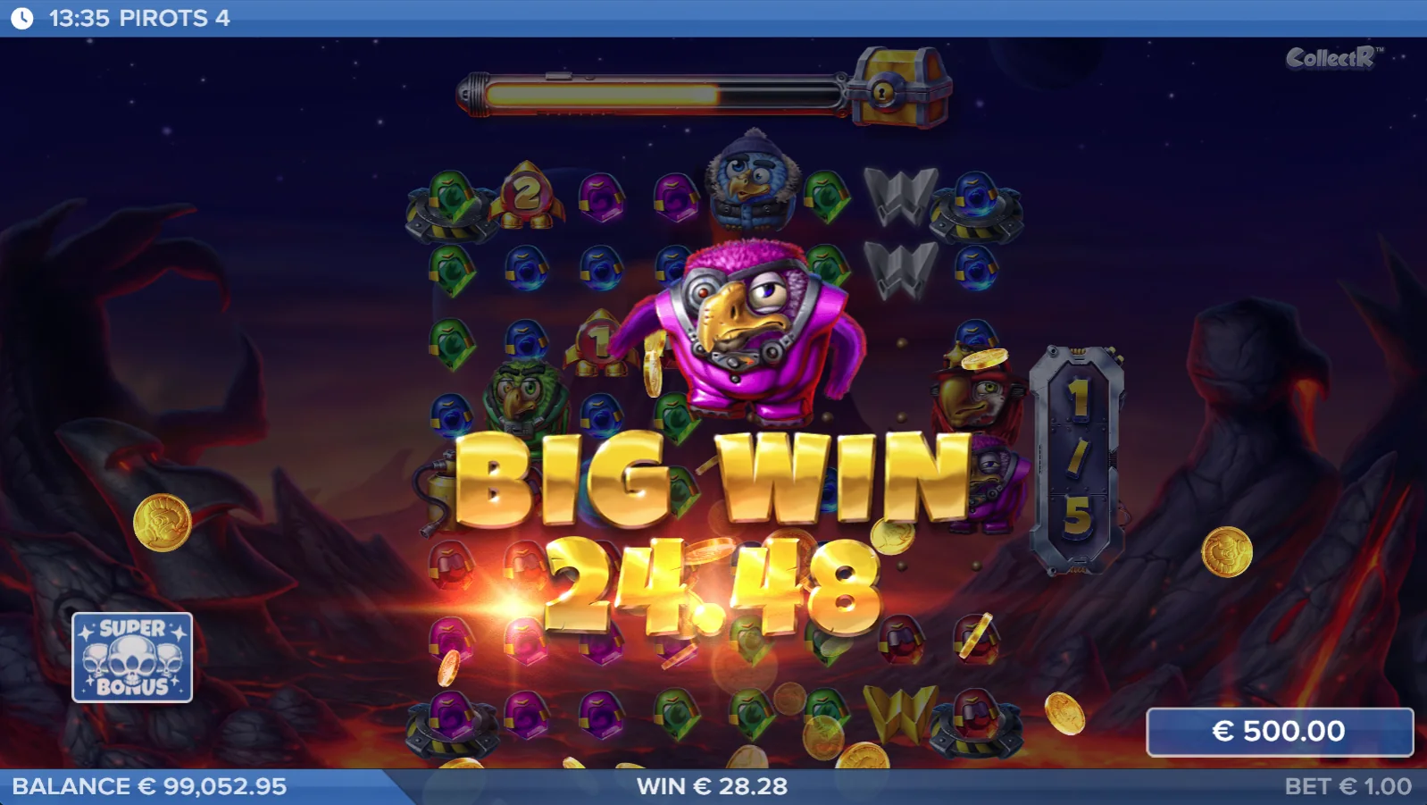 Ecran Big Win Pirots 4 Inferno