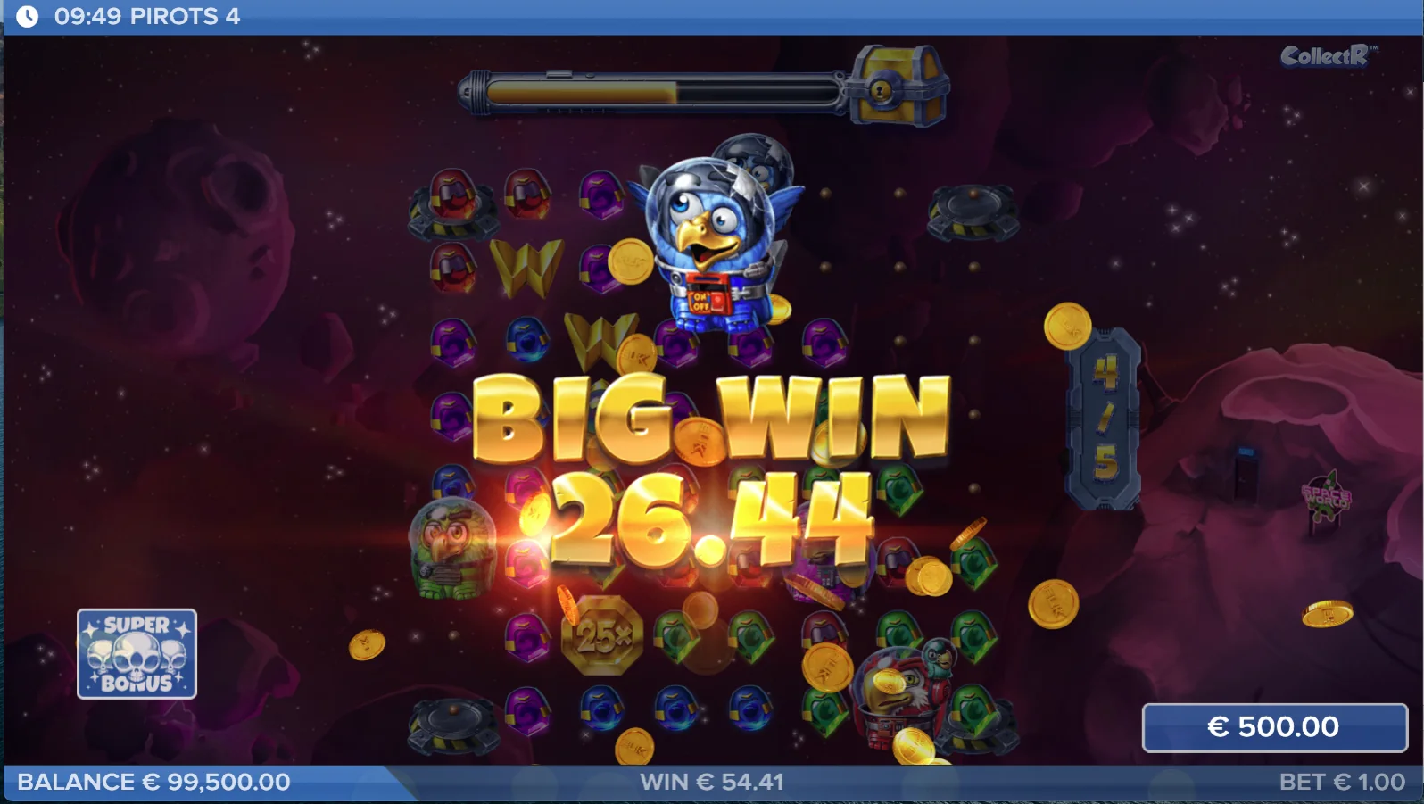 Ecran Big Win Pirots 4 Lost in Space